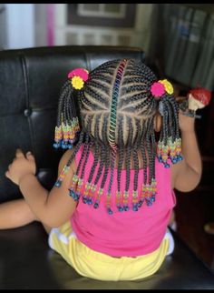 Kid Hair Styles, Black Baby Girl Hairstyles, Mixed Kids Hairstyles, Children Hairstyles, Braid Styles For Girls, Braids Beads, Toddler Braided Hairstyles, Black Kids Braids Hairstyles, Kids Style Hair