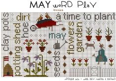 a cross stitch pattern with the words may word play