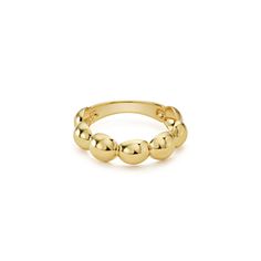 A signature ring with Caviar beading in 18K gold. Ideal to pair with other gold designs. Simple Stacking Rings, Lagos Jewelry, Signature Rings, Gold Collection, Engraved Items, Ring Size Guide, Gold Design, Cocktail Rings, Gold Bands