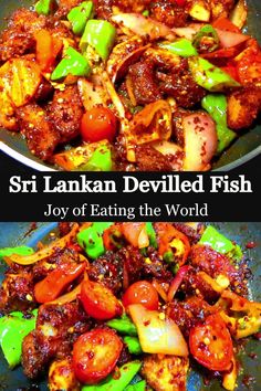 Step-by-step picture recipe for making Sri Lankan Devilled Fish.
Sri Lankan devilled fish is one of the popular Sri Lankan fish dishes. Fried fish pieces are stir-fried in a sweet-sour spicy chili-based sauce with chopped onion, banana peppers, and tomatoes. Stir Fry Fish, Fish Fried, Asian Fish Recipes, Sea Foods, Batman Gifts, Banana Peppers, Sri Lankan Recipes, Fried Fish Recipes, Global Food