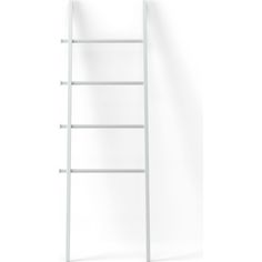 a white ladder leaning up against a wall