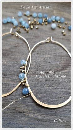 Collins Aquamarine Gold Oval Hoop Earrings Bridesmaid - Etsy Blue Hoop Earrings For Wedding, Adjustable Teardrop Hoop Earrings For Wedding, Blue Small Hoop Jewelry For Anniversary, Modern Adjustable Wedding Earrings, Oval Hoop Earrings, Everyday Gifts, Earrings Bridesmaid, March Birthstone, Bridesmaid Wedding