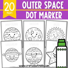 outer space dot marker worksheet for kids to color and practice counting the numbers