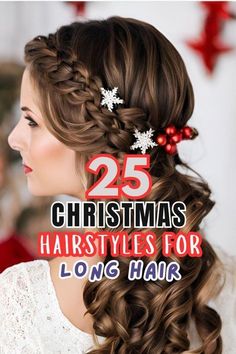 Christmas Hairstyles For Long Hair, Hollywood Curls, Glamorous Christmas, Ponytail Updo, Side Swept Hairstyles, Cool Christmas, Wavy Haircuts, Blonde Curls