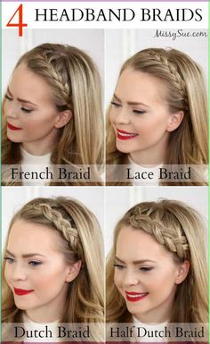 10 Amazing No-Heat Hairstyles you need to Know. These styles are quick and easy and great summer hairstyles or quick on the go hairstyles Headband Braids, French Braid Headband, No Heat Hairstyles, Hairstyle Tutorials, Penteado Cabelo Curto, Braided Headband, Great Hair, Hair Dos, Gorgeous Hair