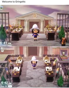 two pictures of the same character in animal crossing