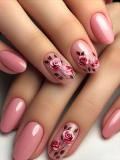 Fancy Nail Polish, Rose Nail Design, Popular Nail Colors, Pink Nail Art Designs, Nail Types, Chrome Nail Art, Korean Nail Art, Chrome Nails Designs, Pink Manicure