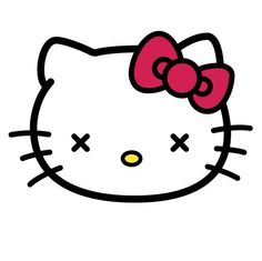 a hello kitty face with a bow on it's head