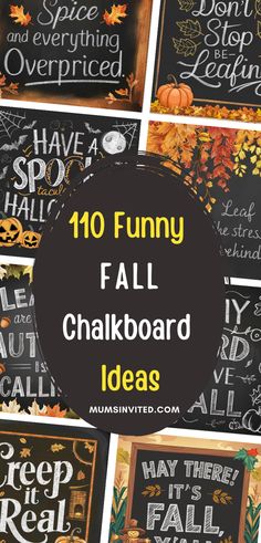 10 funny fall chalkboard ideas for kids to do with their autumn decorations and crafts