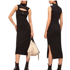 All Saints Kiki Sleeveless Ribbed Dress In Black! New With Tags!! Size 0 Ribbed Dress, All Saints, Black Color, Midi Dress, Womens Dresses, Tags, Women Shopping, Dresses, Black