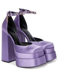 Versace Medusa Platform Pumps, Luxury Sandals With Red Sole For Spring, Mach Mach Shoes Purple, Cassie Euphoria Shoes, Purple Chunky Platform Heels, Versace Medusa Platform Heels White, Versace Heels, Basic Shoes, Dr Shoes