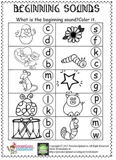 the beginning sound worksheet for beginning sounds