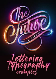 the future is here lettering and typograms