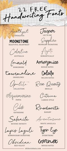 an image of some type of handwriting that is in different colors and font styles, with the