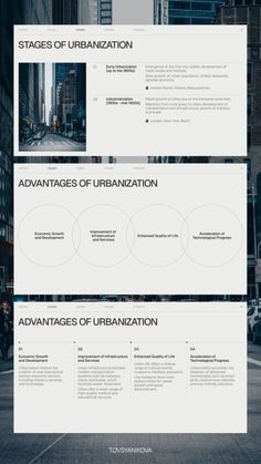 an image of a website page with the words,'stages of urbanization '