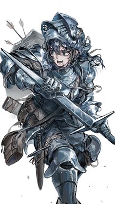 Knight Drawing, Shoulder Armor, Female Knight, Knight Art, Dungeons And Dragons Characters, Amazing Drawings, Open Mouth, Simple Background