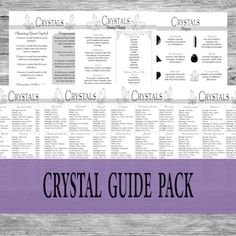 the crystal guide pack is shown on a wooden background