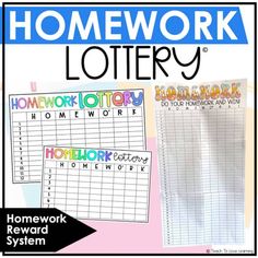 homework worksheets for the home work lotery with words and numbers on them