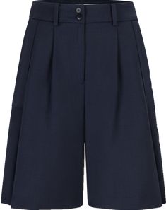 Bermuda Workwear Pants With Pockets, Wide Leg Shorts With Pockets For Work, Wide-leg Shorts With Pockets For Work, Navy Workwear Shorts, Navy Knee-length Bottoms With Pockets, Elegant Short Length Bottoms With Side Pockets, Wide Leg Workwear Shorts With Side Pockets, Navy Shorts With Pockets For Work, Short Workwear Bottoms With Patch Pockets