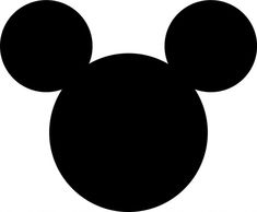 a black mickey mouse head on a white background