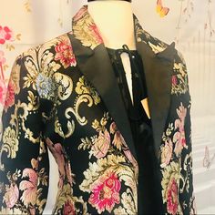 New With Tag With Front Button Front Pockets Long Sleeve Embroidered Blazer, Painted Jacket, Tuxedo Jacket, Tomboy Fashion, Suit Jackets, Colored Blazer, Blazer Suit, Suit Jacket, Jackets & Coats