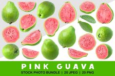 the pink guava is cut in half and ready to be used as a background