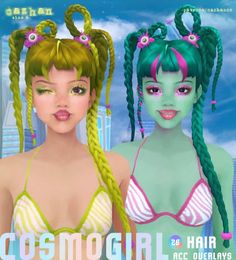 33+ Sims 4 Alien CC: A Galactic Experience! - We Want Mods Ts4 Mods, Sims 2 Hair, Cosmo Girl, Cc Hair, Alt Goth, Sims 4 Dresses, Female Hair, Los Sims