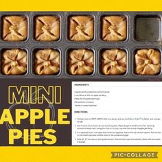 there are many apple pies in the muffin pan