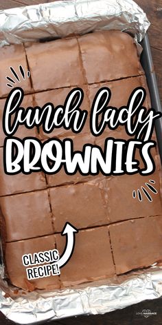 there is a chocolate cake that has been cut into pieces and the words crunch baby brownies on it