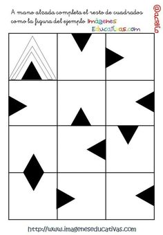 a square with black and white triangles on it