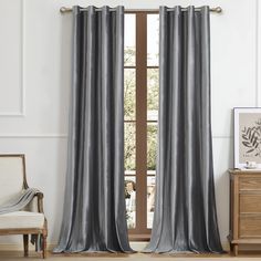 PRICES MAY VARY. PACKAGE INCLUDING:2 panels of W52" x L72" (132cm x 182cm) with 8 silver anti-rust grommets (1.6 inch inner diameter) LUXURY VELVET CURTAINS:Curtains are made of soft luxury thick velvet fabric, with smooth touch feeling and beautiful drape sense. curtains can bring more luxurious look to the home and suitable for decoration. BLACK OUT:These classic velvet blackout curtains block out 70-80% sunlight and UV rays ,fabric can block most of sunlight but allow the gentle light enters Block Out Curtains, Long Room, Cheap Curtains, Curtains For Bedroom, Grey Curtains, Thermal Curtains, Darkening Curtains, White Curtains, Velvet Curtains