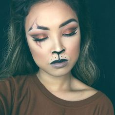 Fabulous Lion Makeup More Animal Makeup Looks, Scar Makeup, Bear Makeup, Make Up Designs, Animal Halloween Costumes, Disney Makeup