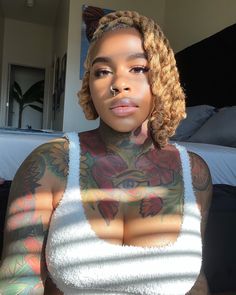 Angel With Dreads Tattoo, Loc Birthday Styles, Locs And Tattoos, Loc Bob Dreads Black Women, Birthday Loc Styles, Aquarius Hair, Hear Styles, Loc Knots, Angelic Vibes