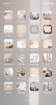 an iphone screen with many different icons on it