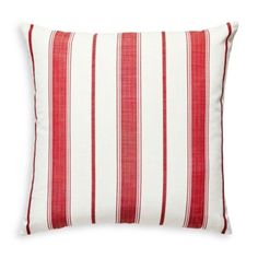 a red and white striped pillow