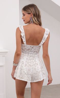 Cute Jumpers, Lucy In The Sky, Wedding Reception Dress, White Romper, Lace Romper, Reception Dress, Western Outfits, Upcycle Clothes, Sweetheart Neckline