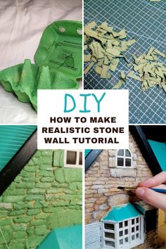 how to make realistic stone wall art using clay and paper - step by step instructions