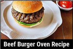 a hamburger sitting on top of a white plate