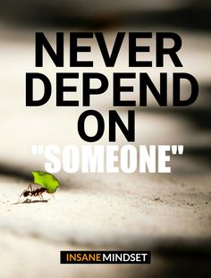 a small insect sitting on top of a white floor next to a quote that says never defend on someone