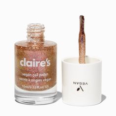 Claire's Vegan Glitter Nail Polish - Bronzed Claire's Nails, Animal Based, Vegan Nail Polish, Glitter Nail Polish, Fashionable Jewelry, Glitter Nail, What Happened To You, Gold Polish, Jewelry And Accessories