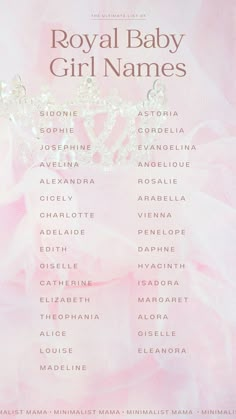 the royal baby girl names poster