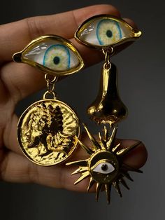 Atelier Zobel Jewelry, Goddess Dresses, Dope Jewelry Accessories, Shape Geometric, Dope Jewelry, Earrings Accessories, Eye Shape, Funky Jewelry, Eye Earrings