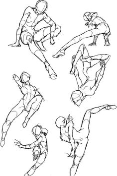 an image of some people doing different things in the same drawing style, including hands and feet