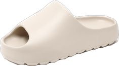 Beige Slides For Summer Outdoor, Beige Non-slip Slides For The Beach, Beige Flat Bottom Slip-ons For Summer, Beige Non-slip Flip Flops, Beige Non-slip Slip-on Flip Flops, Casual Beige Slide Flip Flops, Casual Beige Slide Slippers, Casual Beige Synthetic Slides, Casual Beige Non-slip Slippers