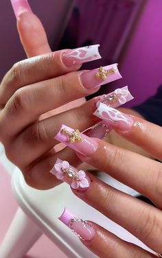 French Tip Acrylic Nails, French Acrylic Nails, Long Acrylic Nails Coffin, Acrylic Nails Coffin Pink, Bling Acrylic Nails