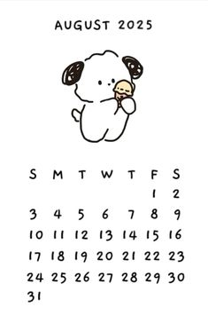 a calendar with an image of a dog holding a piece of food in its mouth