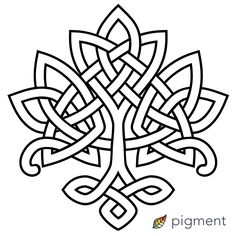 an intricate celtic knot design with leaves