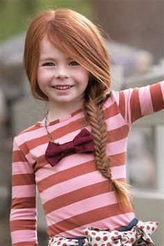 Mix de estampas e trança no cabelo >< Girl With Red Hair, Persnickety Clothing, Ginger Babies, Little Princess, Kids Hairstyles