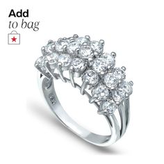 in stock Macy's Silver Cubic Zirconia Diamond Ring, Macy's Silver Diamond Ring With Prong Setting, Macy's Silver Round Cut Ring, Macy's Cubic Zirconia Rings With Prong Setting, Macy's Prong Set Cubic Zirconia Rings, Macy's Silver Promise Ring, Love Sparkle, Rings Jewelry Fashion, Cubic Zirconia Rings