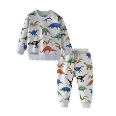 9010 7076 same photo / 24M SAILEROAD Dinosaur Print Costumes for Boys Long Sleeve Outfits Autumn Two-piece Toddler Boy Clothing Sets Cotton Clothes Set Tiger Kids, Boy And Girl Cartoon, Baby Boy Clothing Sets, Cartoon Outfits, Tracksuit Set, Sports Suit, Print Pajamas, Stylish Kids